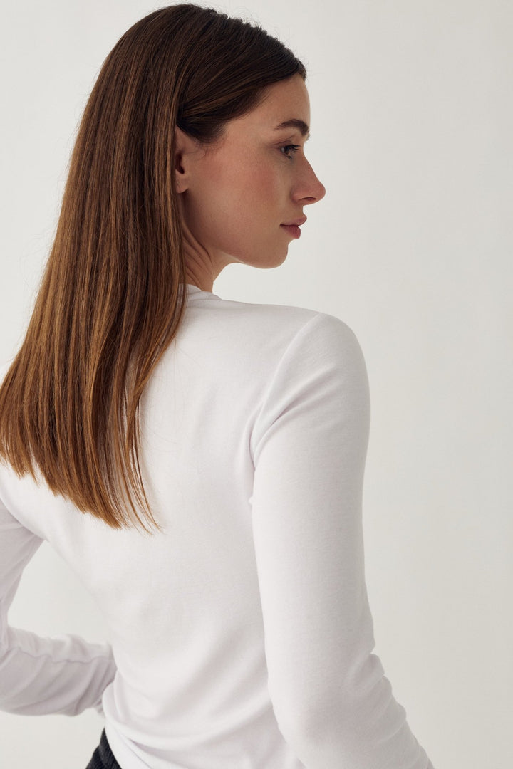 Lidie Ls Top White | Topper | Smuk