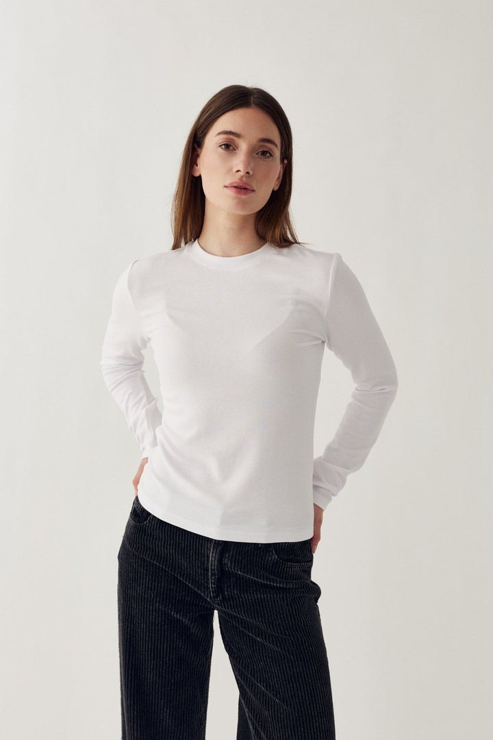 Lidie Ls Top White | Topper | Smuk