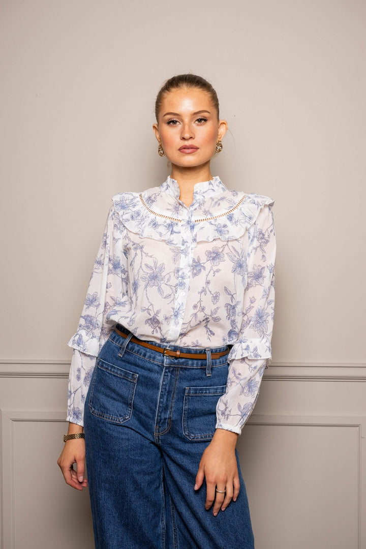 Lillian Blouse Blue Bird | Skjorter og bluser | Smuk - Dameklær på nett