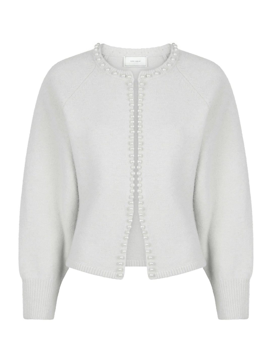 Lilly Pearl Knit Cardigan Light Grey Melange | Genser | Smuk - Dameklær på nett