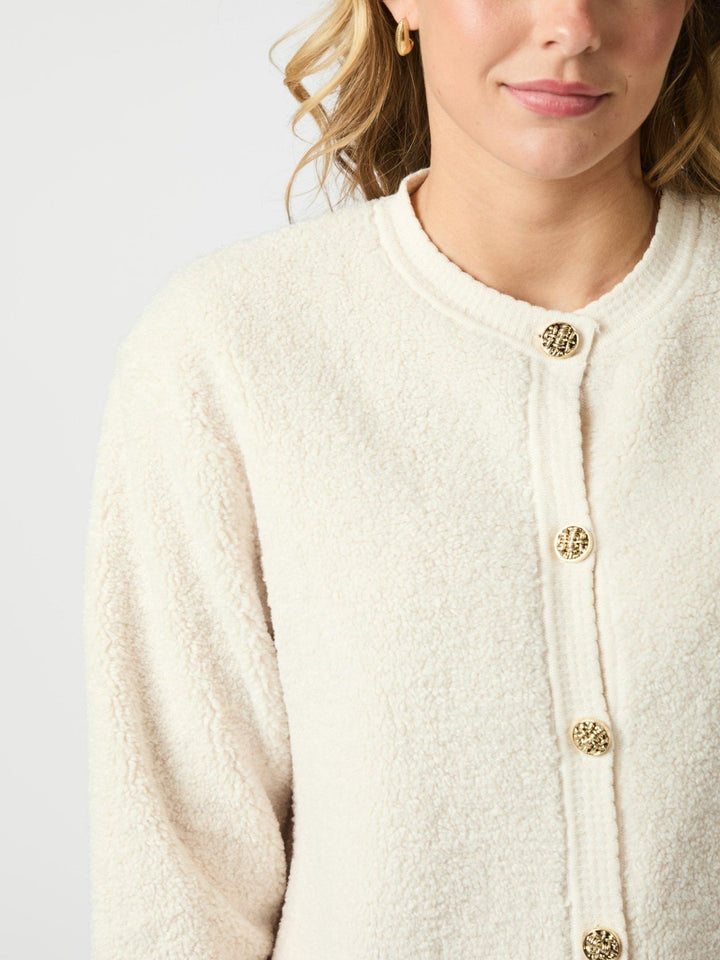 Limo Fluffy Knit Cardigan Creme | Genser | Smuk - Dameklær på nett