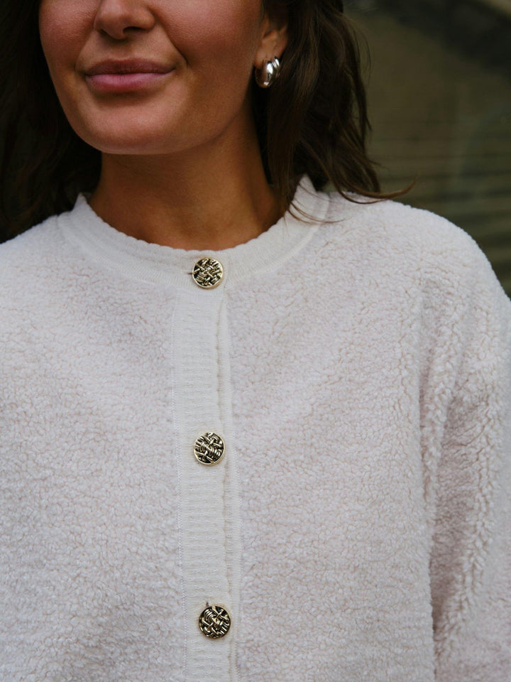 Limo Fluffy Knit Cardigan Creme | Genser | Smuk - Dameklær på nett