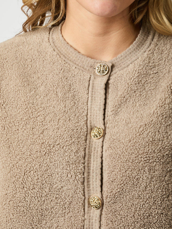 Limo Fluffy Knit Cardigan Dark Sand | Genser | Smuk - Dameklær på nett