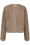 Limo Fluffy Knit Cardigan Dark Sand