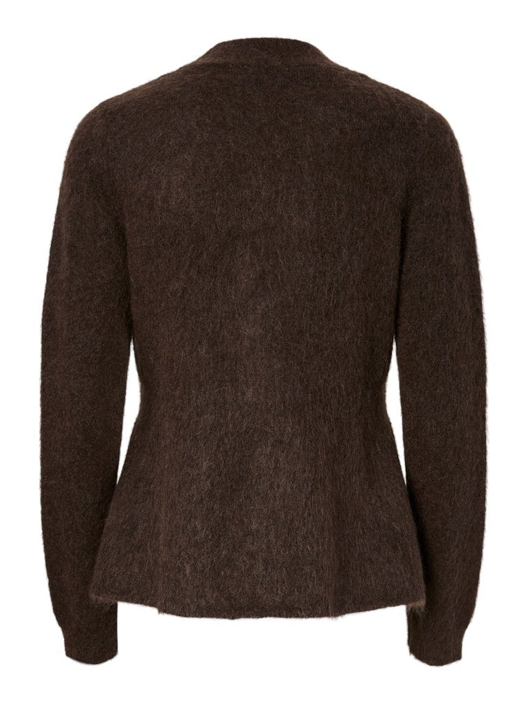Limo Ls Mohair Blend Knit Cardigan Seal Brown | Genser | Smuk - Dameklær på nett
