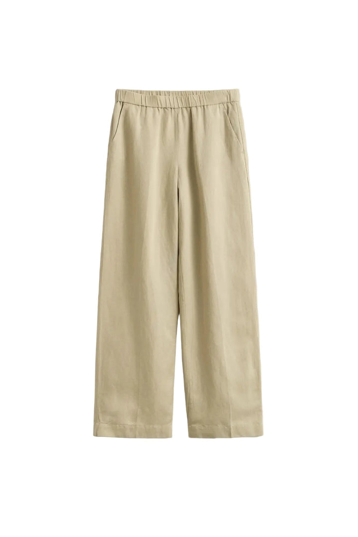 Linen Blend Pull On Pants Oat Beige | Bukser | Smuk