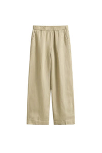 Linen Blend Pull On Pants Oat Beige