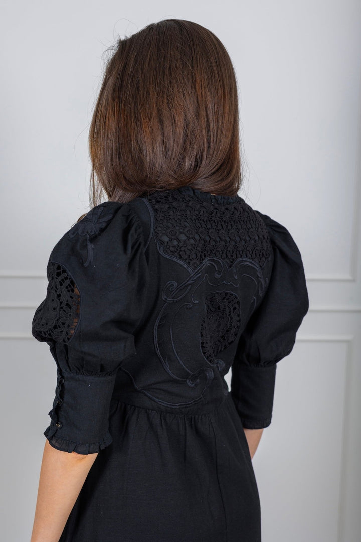 Linen Button - Down Dress Black | Kjoler | Smuk - Dameklær på nett