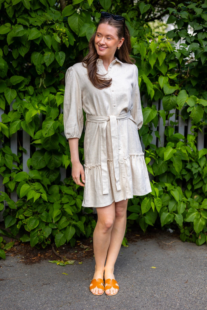 Linen Dress Light Sand | Kjoler | Smuk - Dameklær på nett
