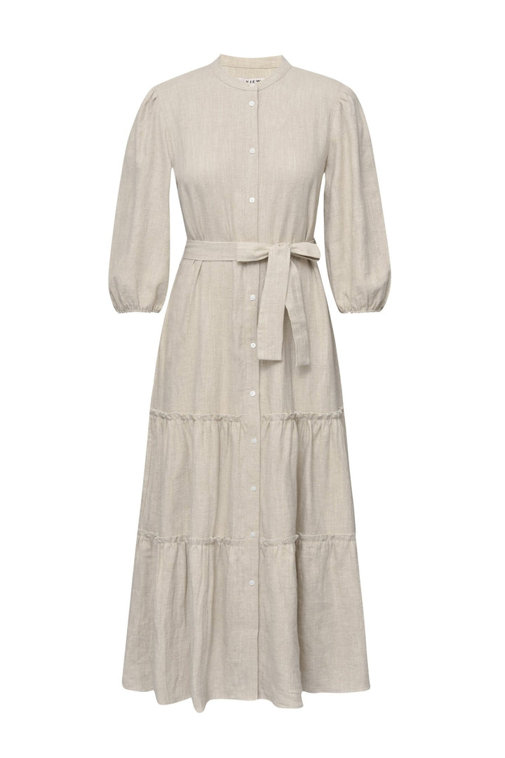 Linen Long Dress Light Sand | Kjoler | Smuk - Dameklær på nett