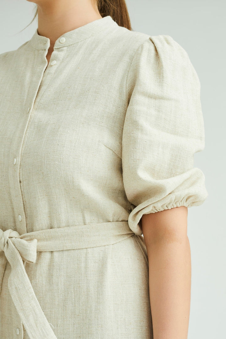 Linen Long Dress Light Sand | Kjoler | Smuk - Dameklær på nett