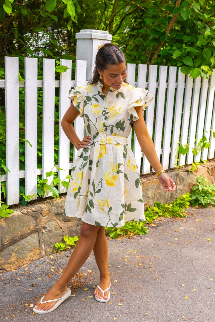 Linen Ruffle Dress Sunlight | Kjoler | Smuk