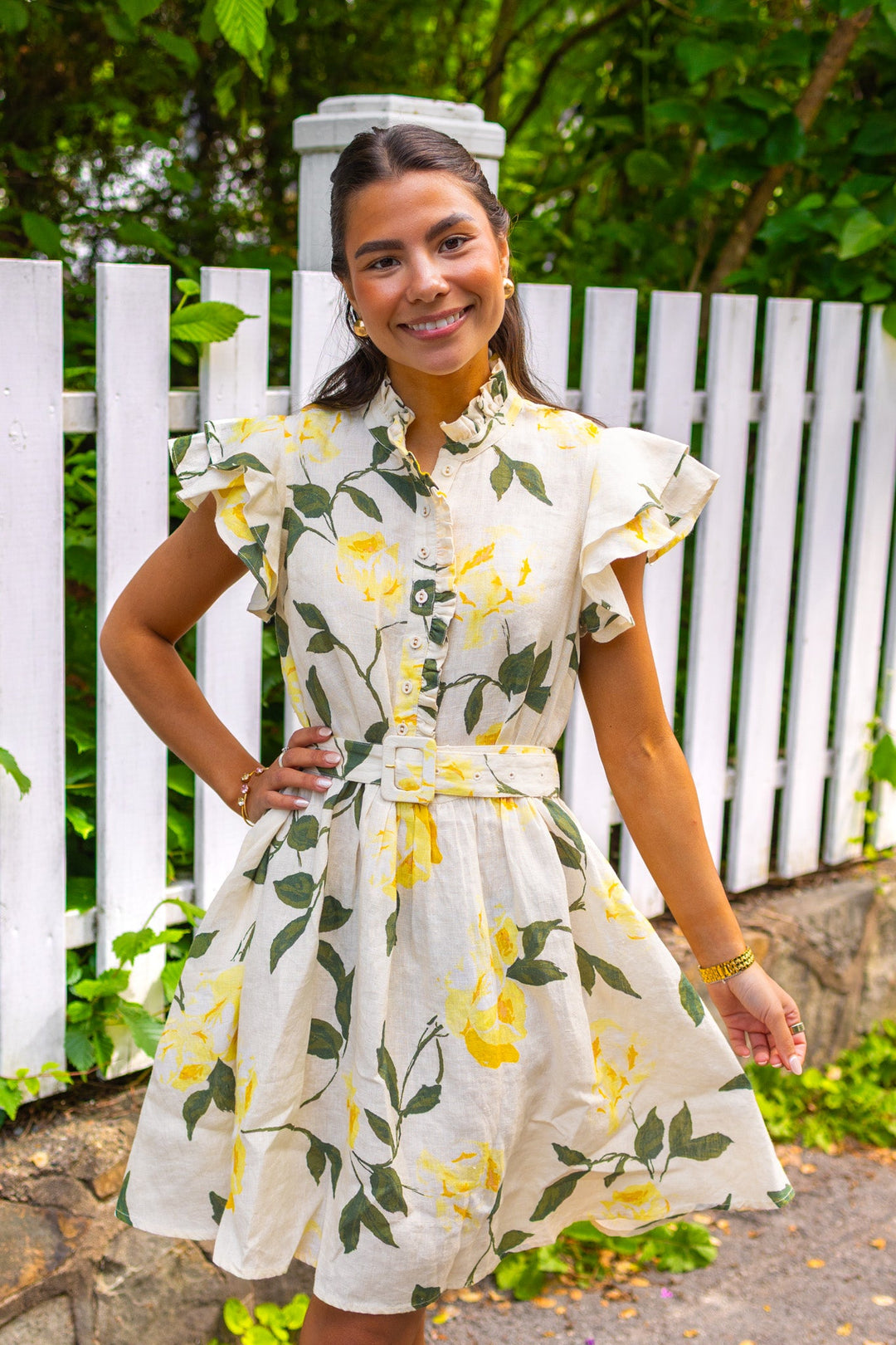 Linen Ruffle Dress Sunlight | Kjoler | Smuk