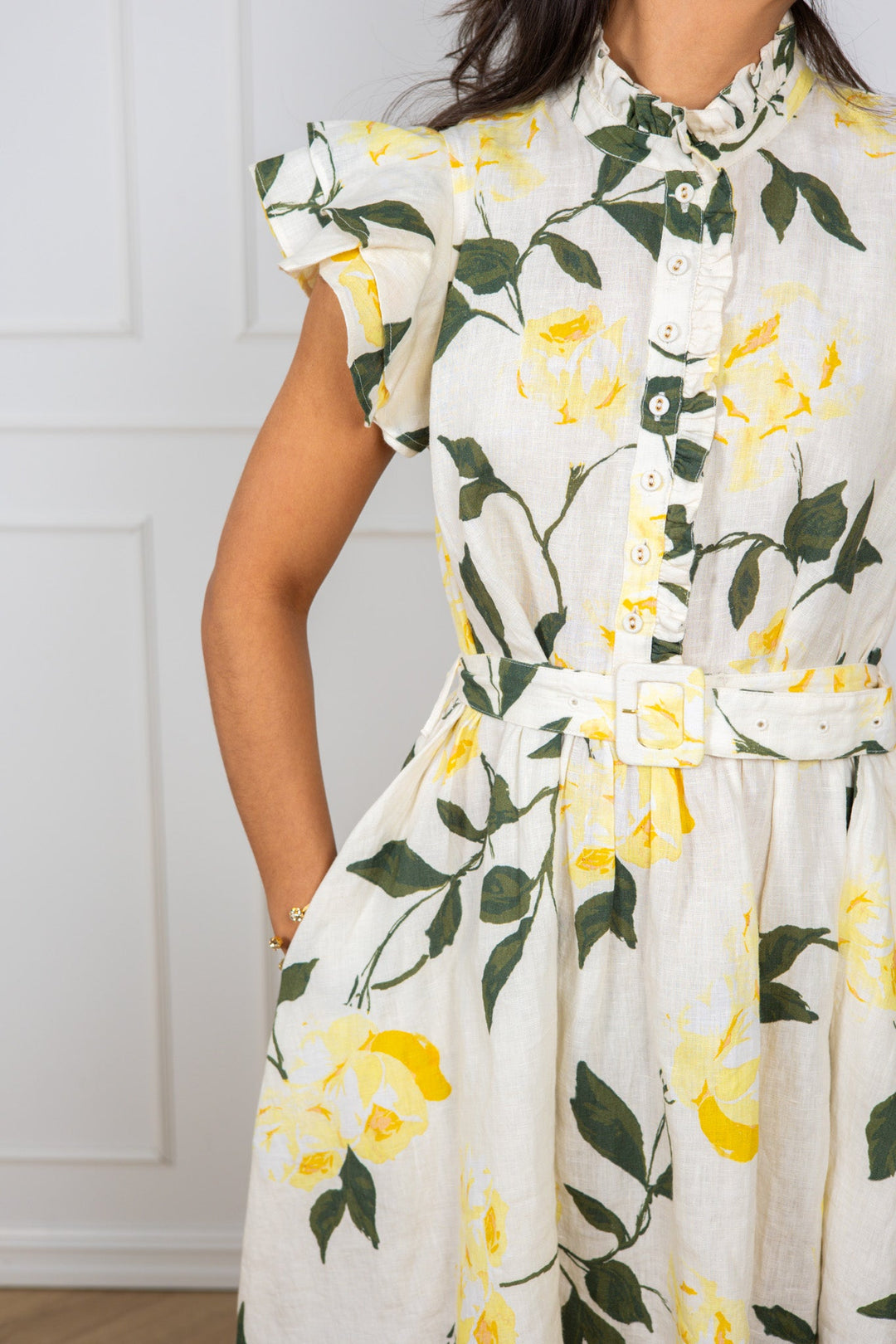 Linen Ruffle Dress Sunlight | Kjoler | Smuk