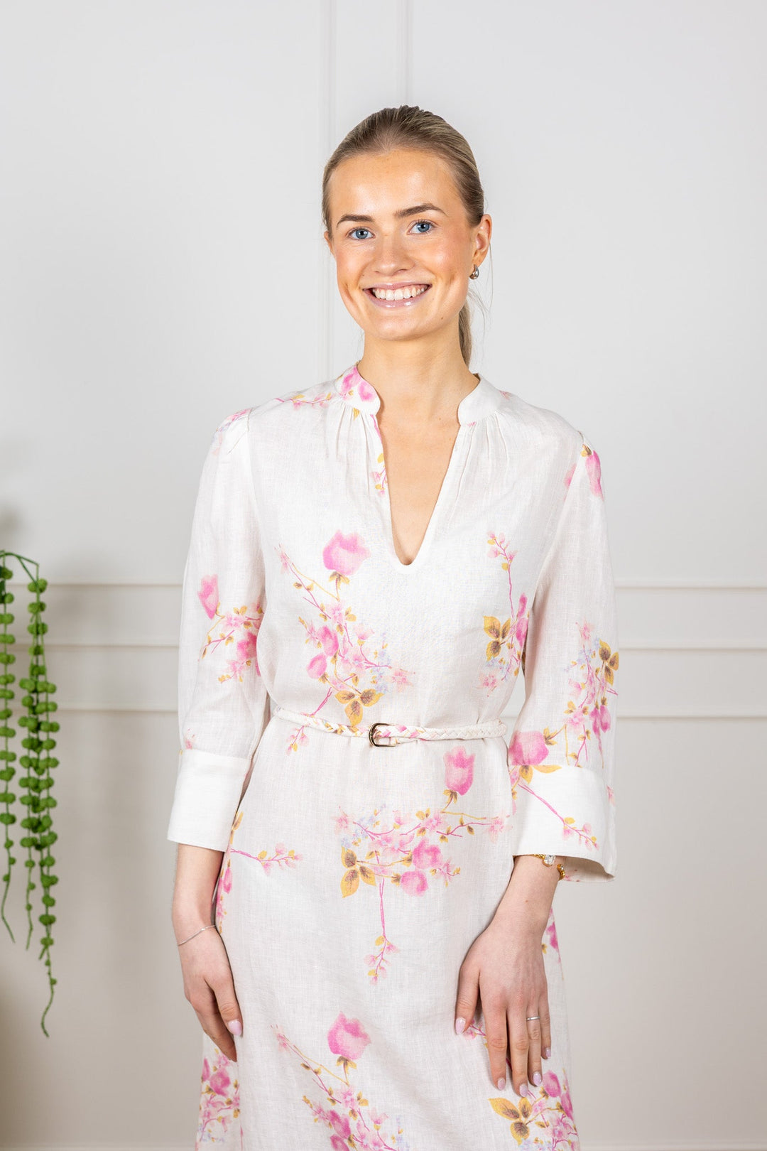 Linen Shift Dress Pink Bloom | Kjoler | Smuk