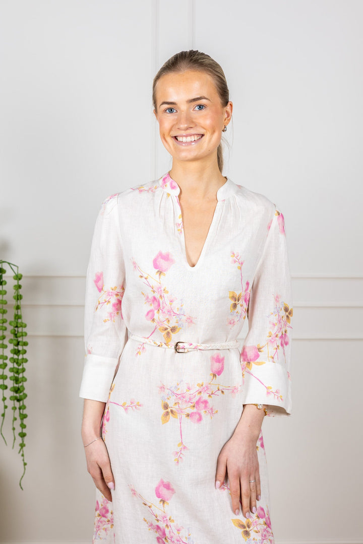 Linen Shift Dress Pink Bloom | Kjoler | Smuk