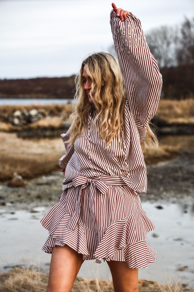 Linen Skirt Shorts Rusty Stripe | Skjørt | Smuk - Dameklær på nett