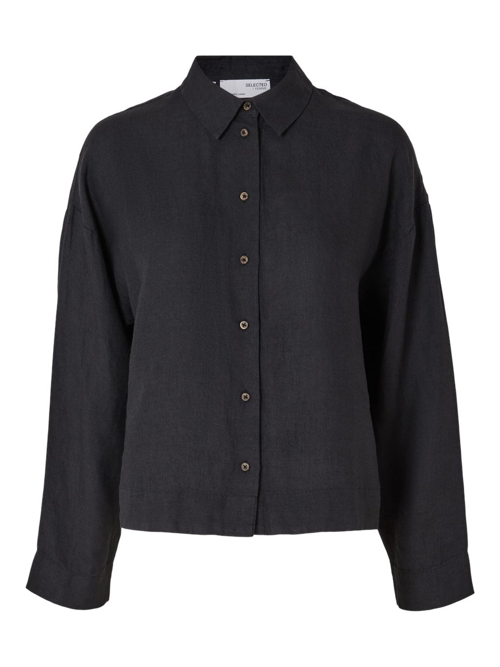 Linnie Ls Linen Shirt Black | Skjorter og bluser | Smuk - Dameklær på nett