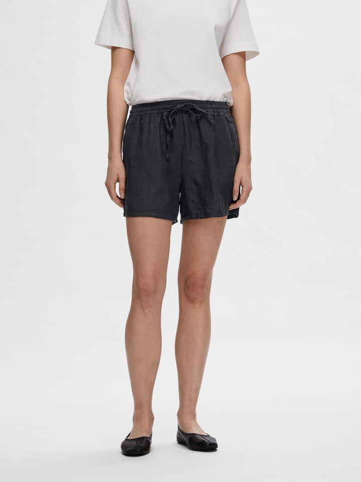 Linnie Mw Linen Shorts Black | Shorts | Smuk - Dameklær på nett