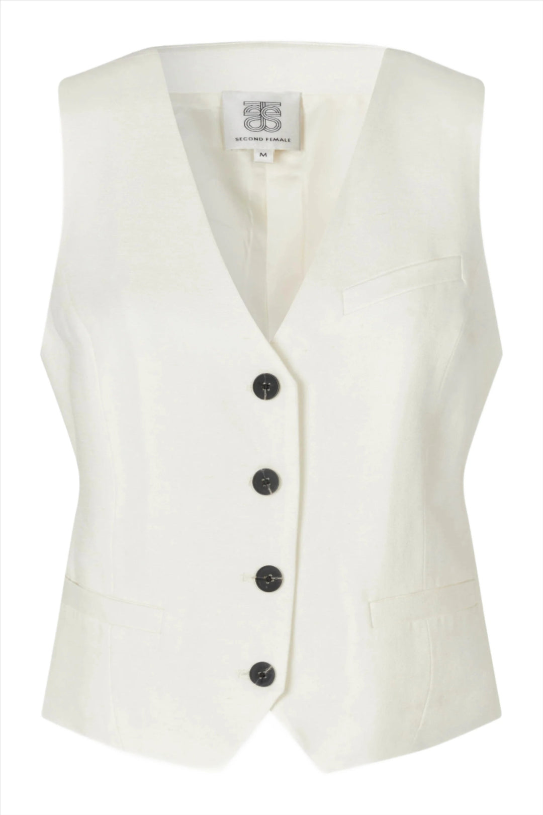 Lino Waistcoat Antique White | Genser | Smuk - Dameklær på nett