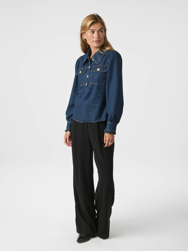 Lio Denim Blouse Blue | Skjorter og bluser | Smuk - Dameklær på nett