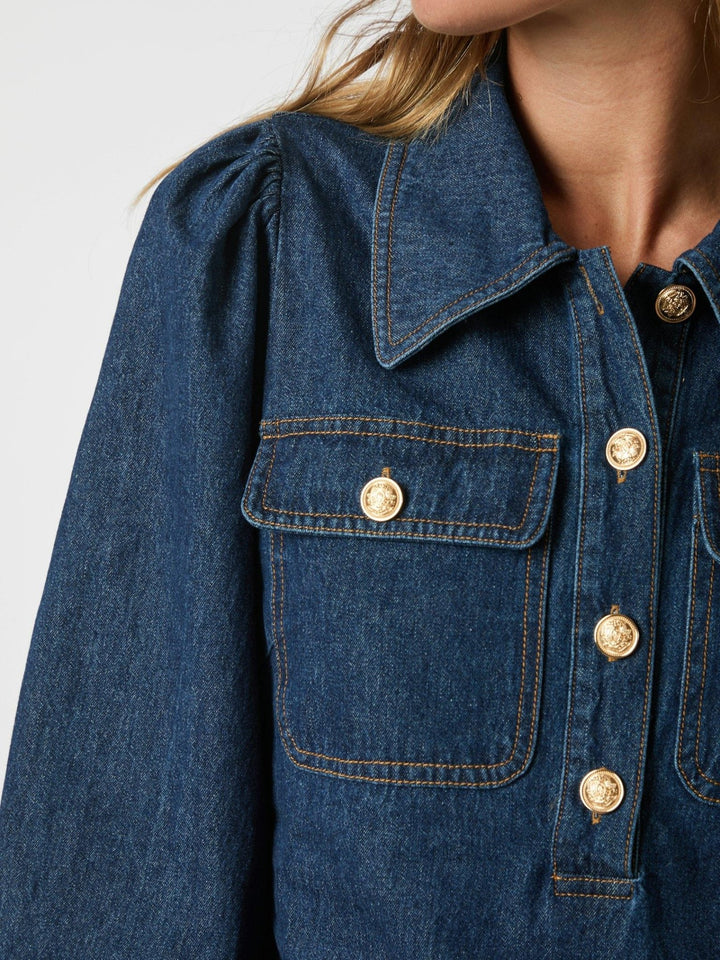 Lio Denim Blouse Blue | Skjorter og bluser | Smuk - Dameklær på nett