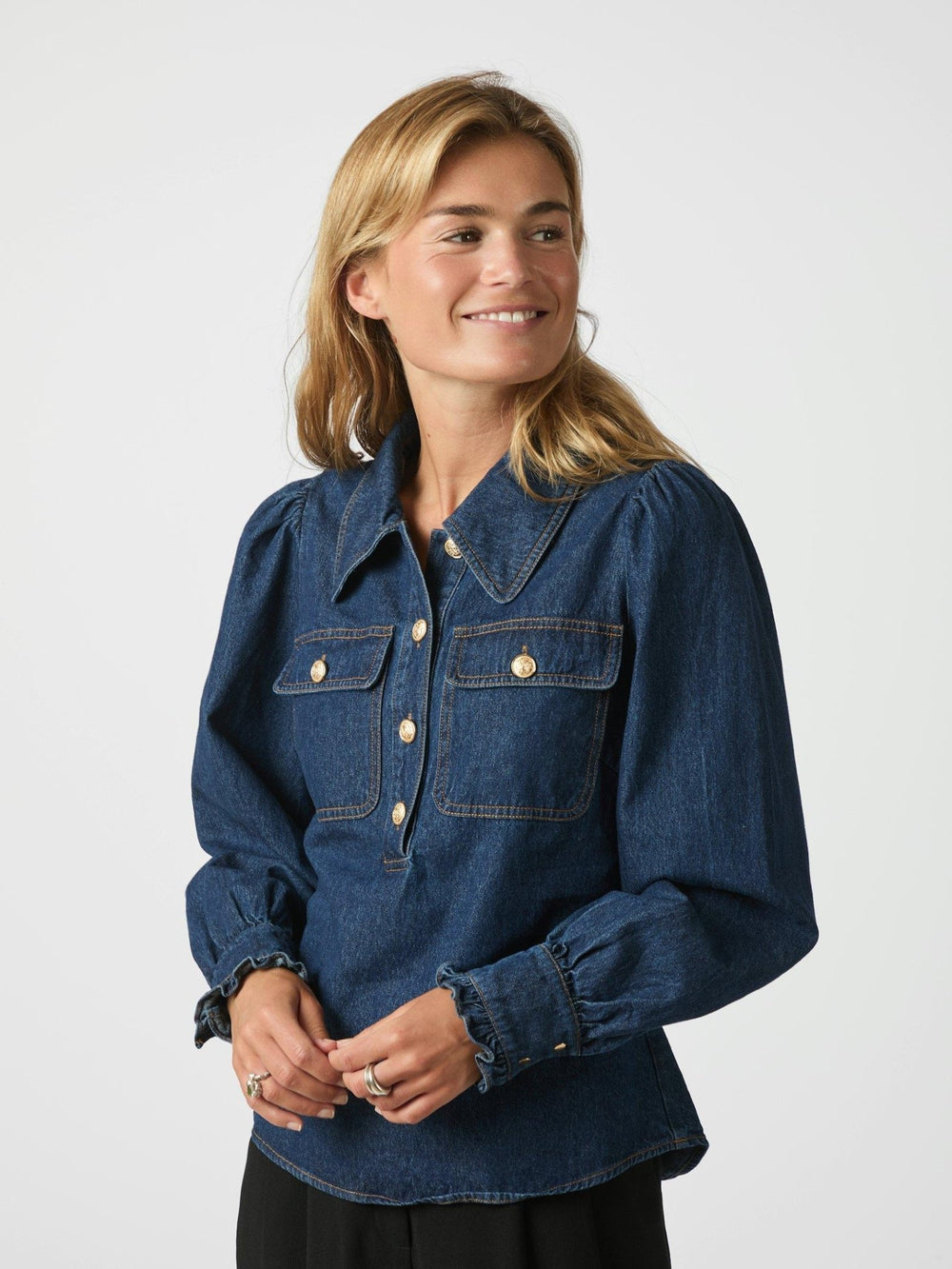 Lio Denim Blouse Blue | Skjorter og bluser | Smuk - Dameklær på nett