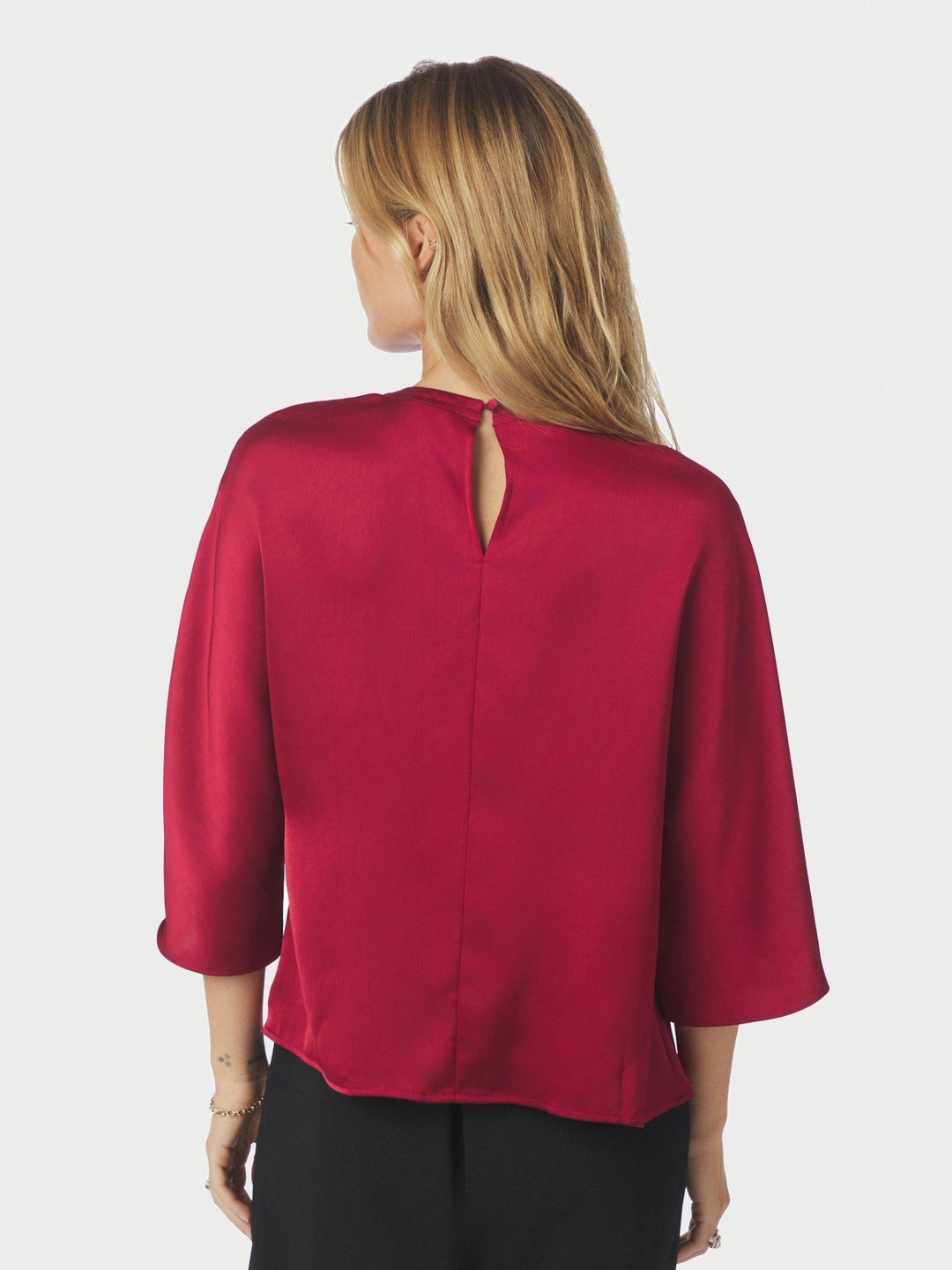 Liora Heavy Sateen Blouse Dark Red | Skjorter og bluser | Smuk