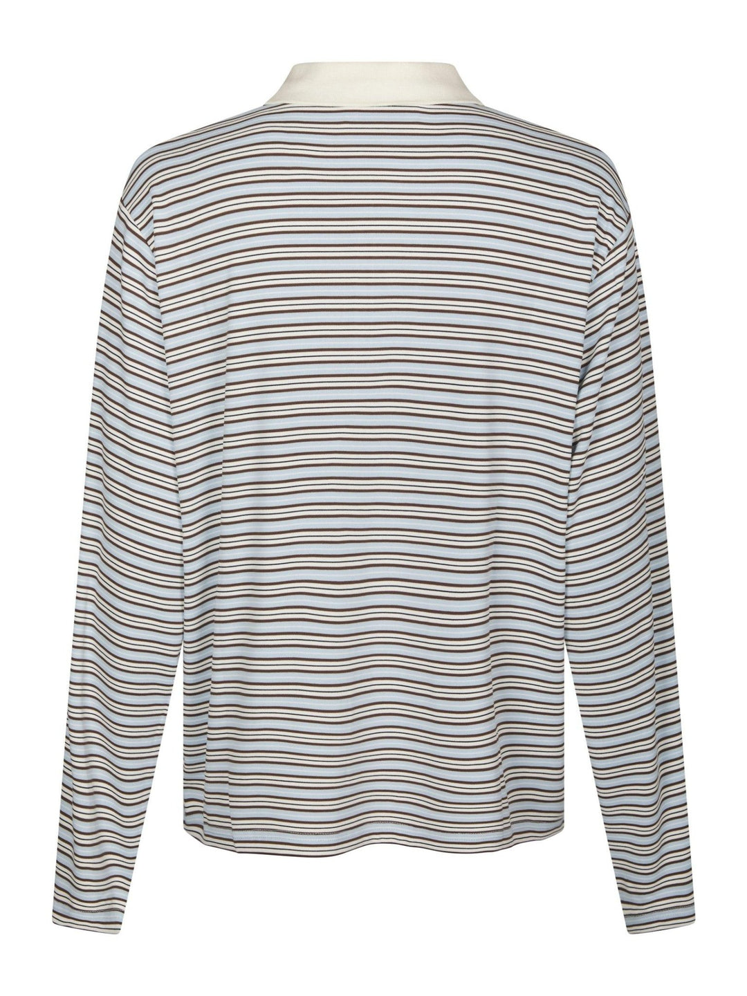 Lirenne Striped Polo Blouse Light Blue | Genser | Smuk