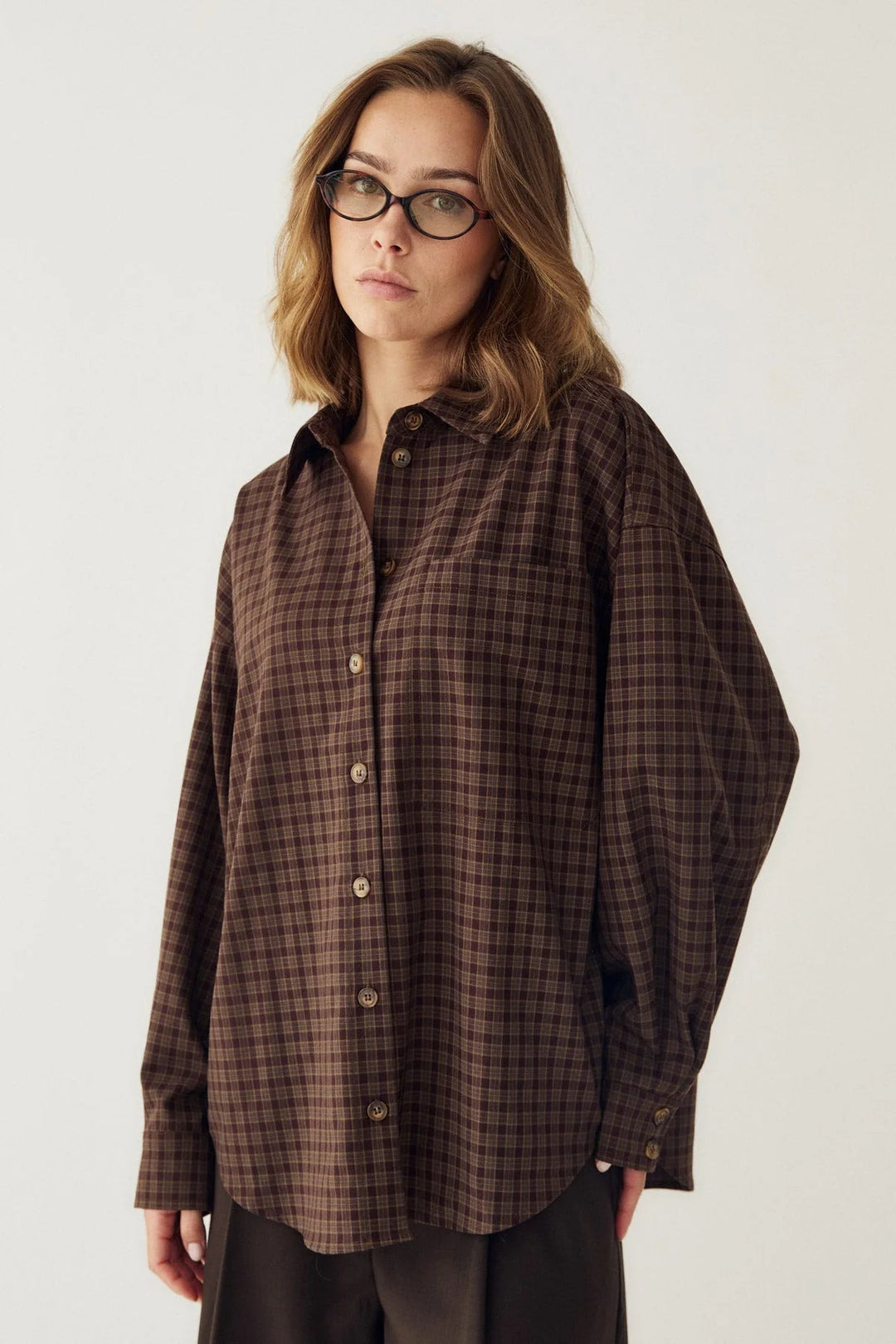 Lisa Shirt Devana Brown Check | Skjorter og bluser | Smuk