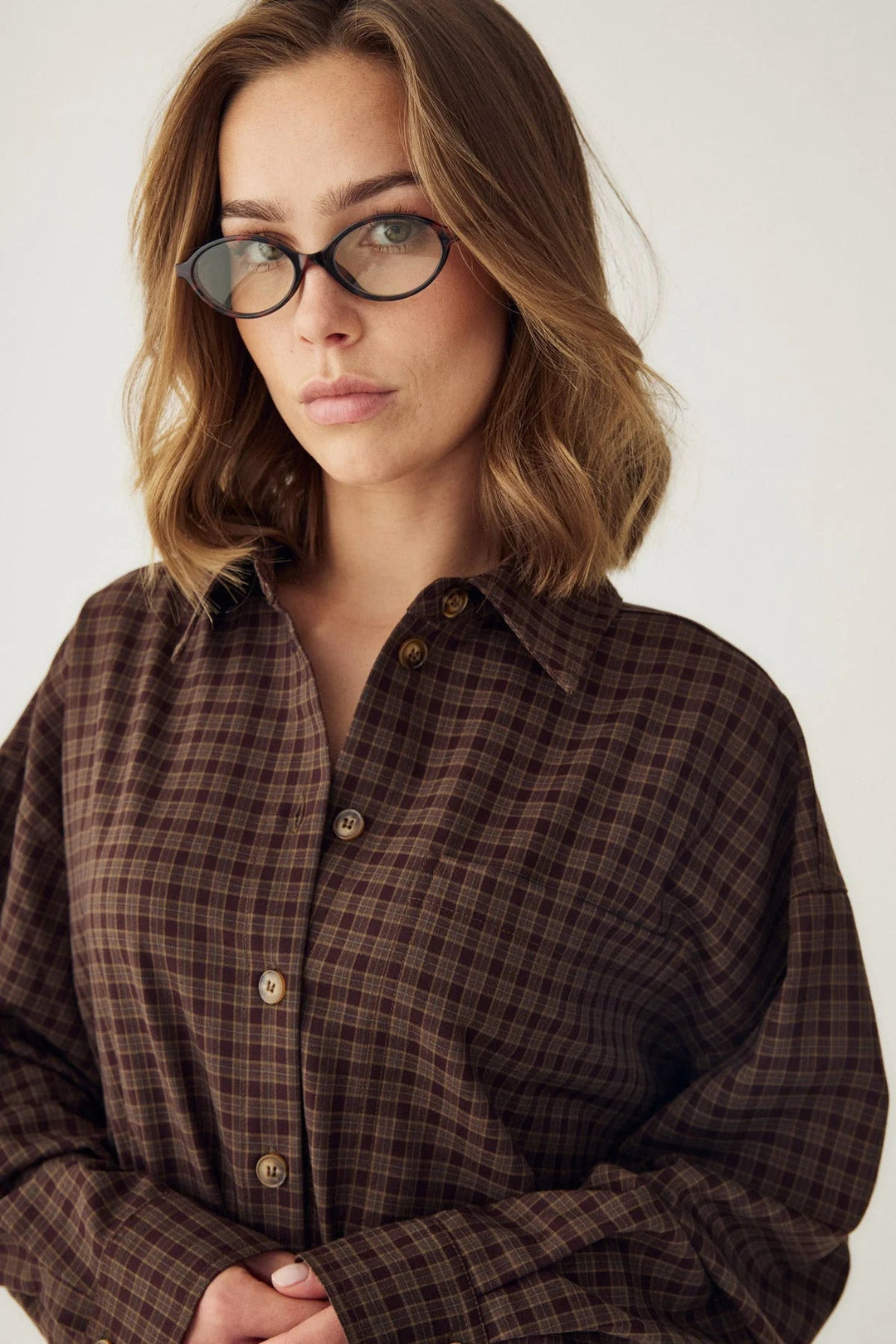 Lisa Shirt Devana Brown Check | Skjorter og bluser | Smuk