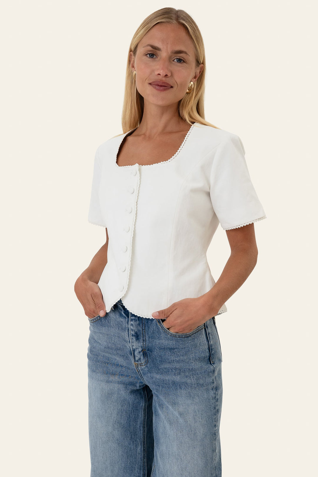 Lisa SS Blazer White | Blazer | Smuk