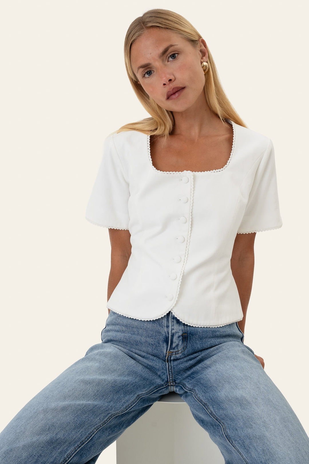 Lisa SS Blazer White | Blazer | Smuk