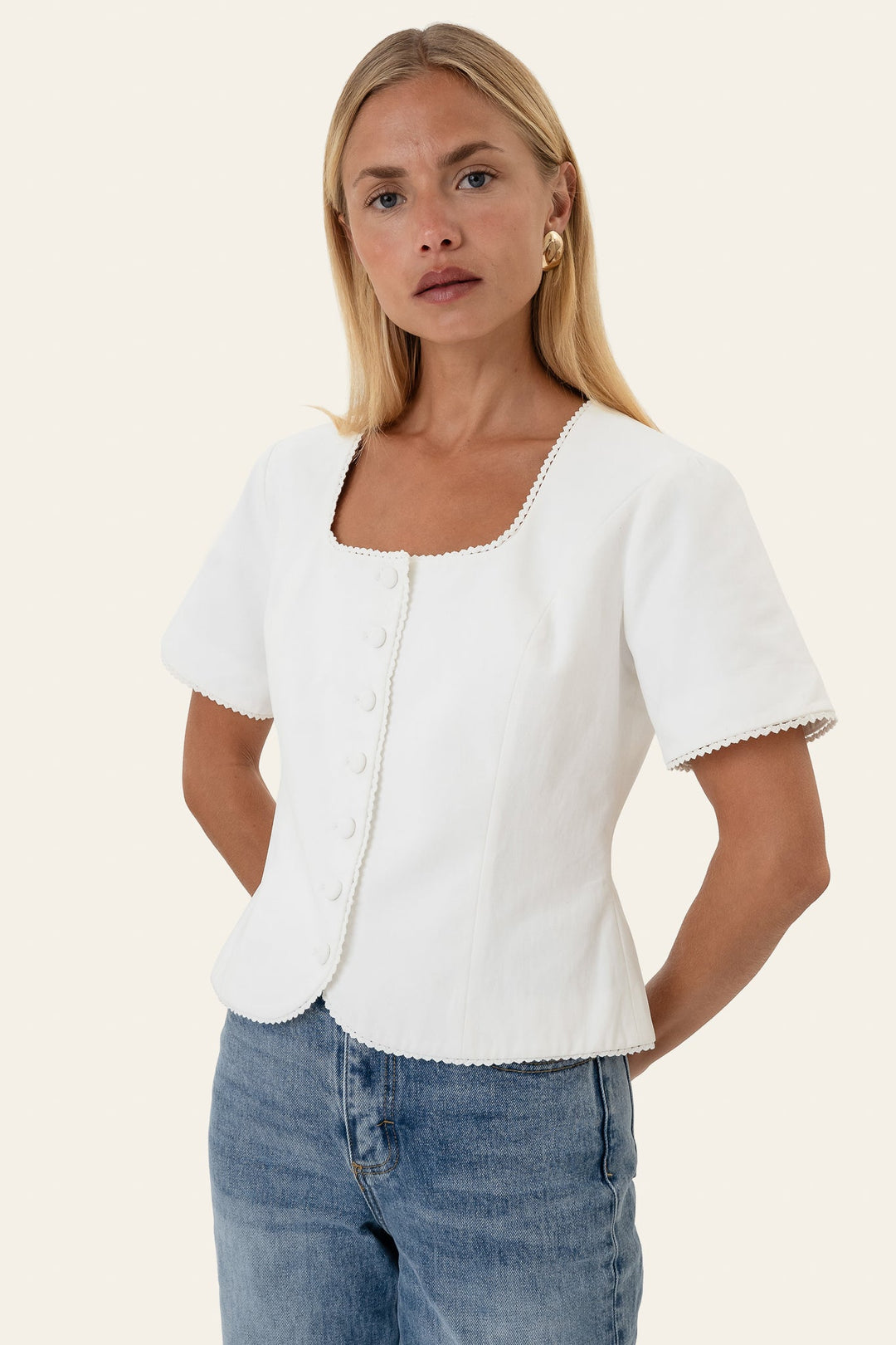 Lisa SS Blazer White | Blazer | Smuk