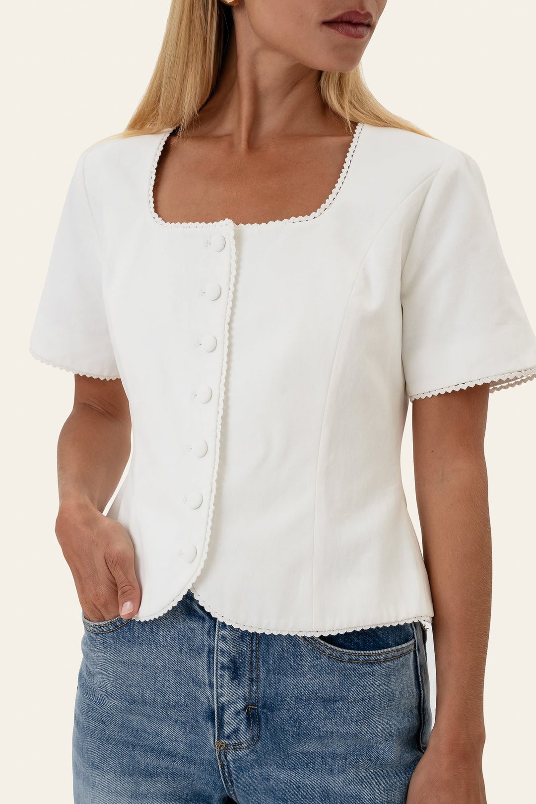 Lisa SS Blazer White | Blazer | Smuk