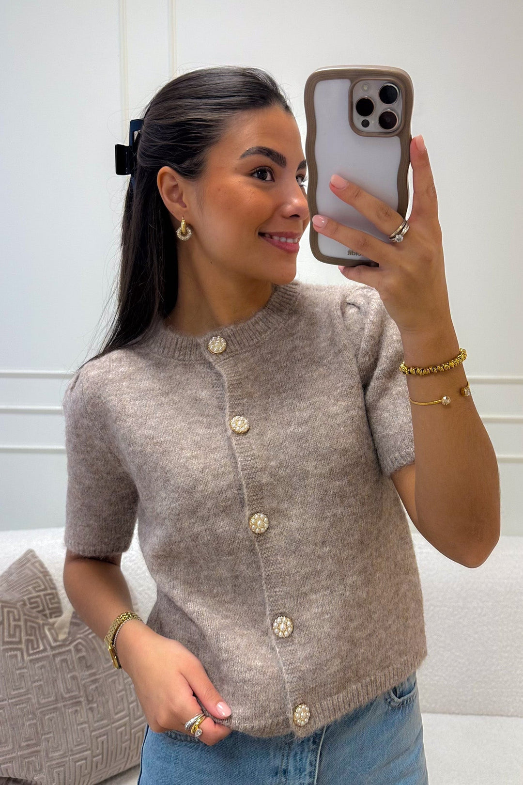 Lissi Knit Cardigan Sand | Genser | Smuk