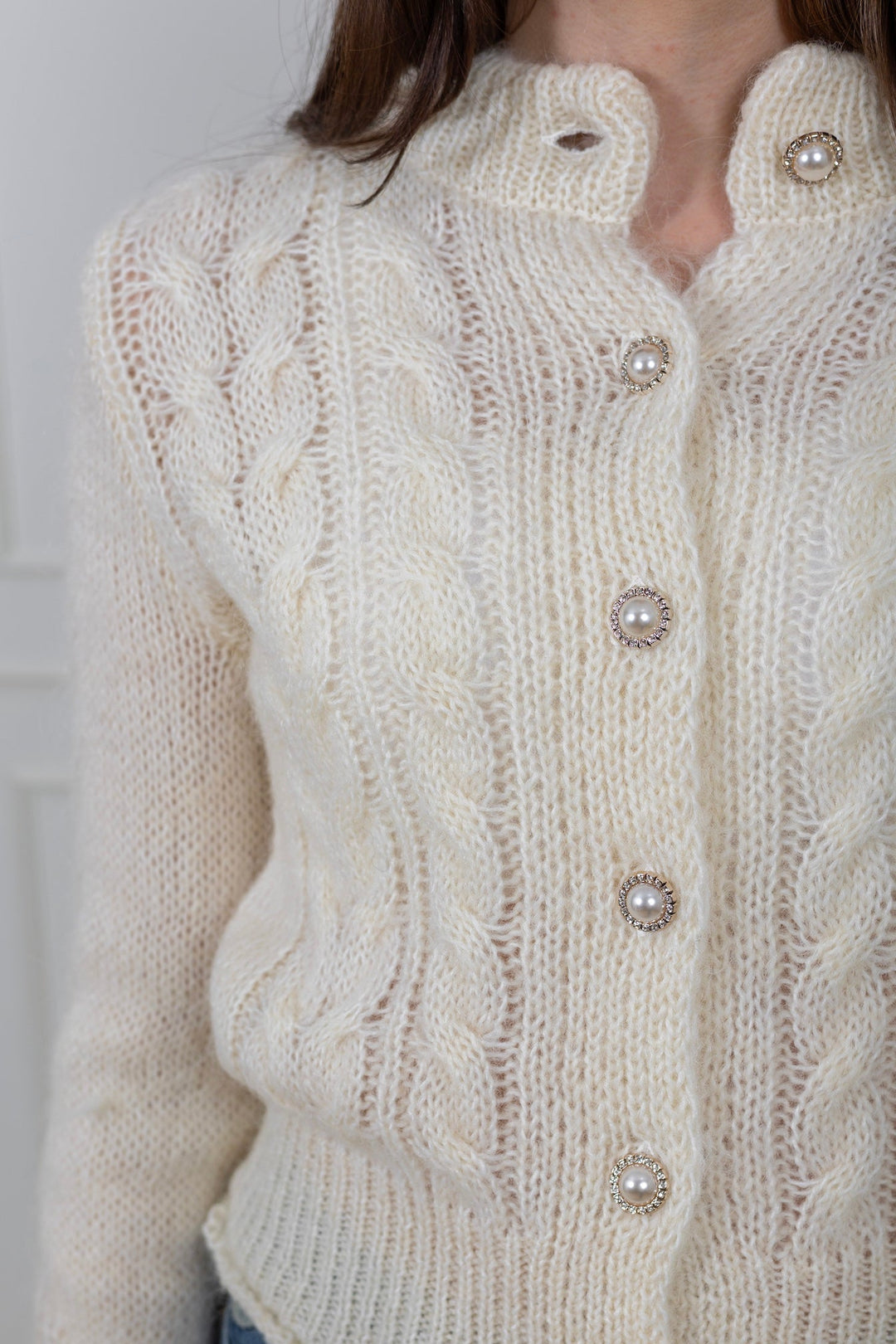 Liva Ls Knit Cardigan Star White | Genser | Smuk - Dameklær på nett