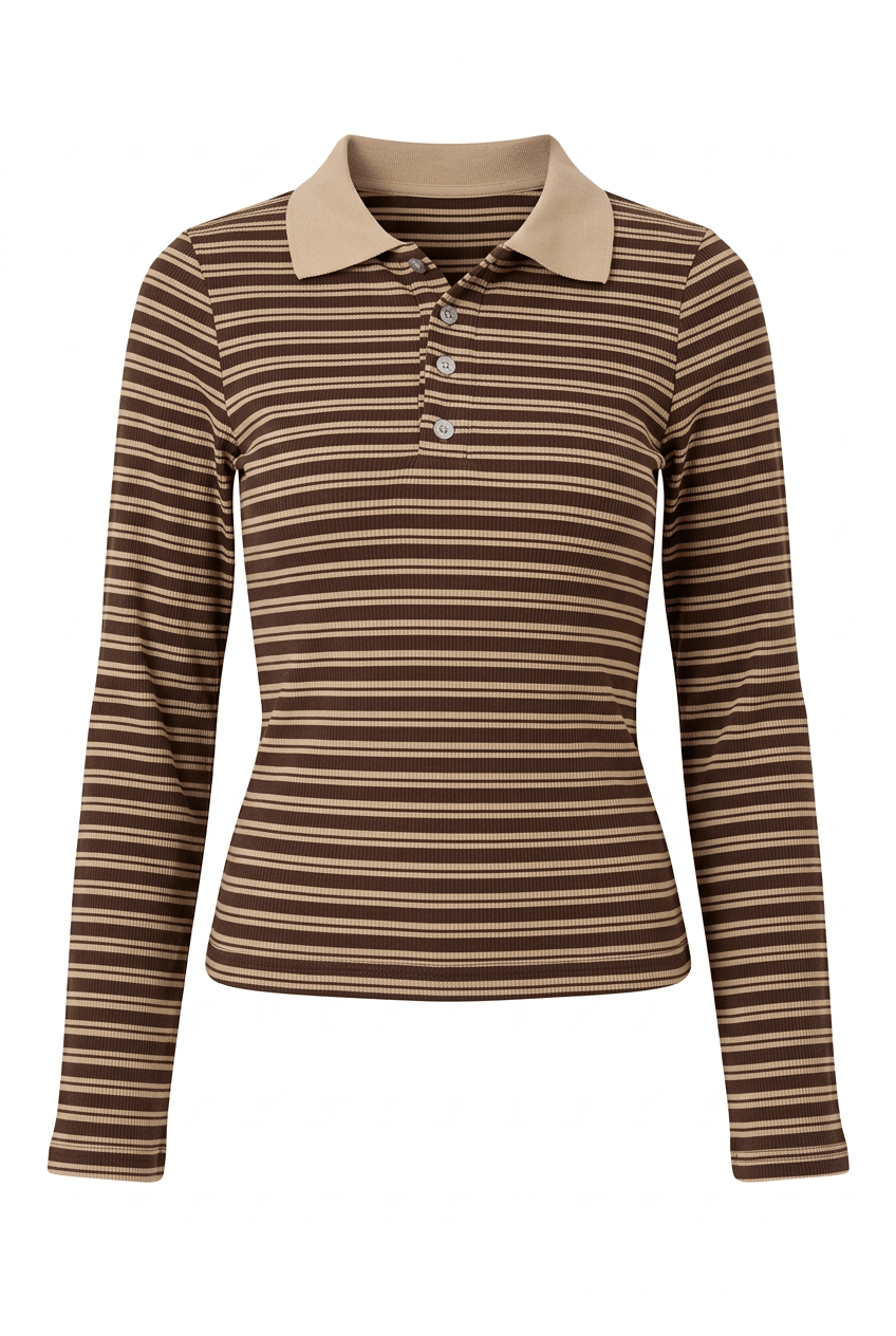 Liva Polo Brown Stripes | Skjorter og bluser | Smuk
