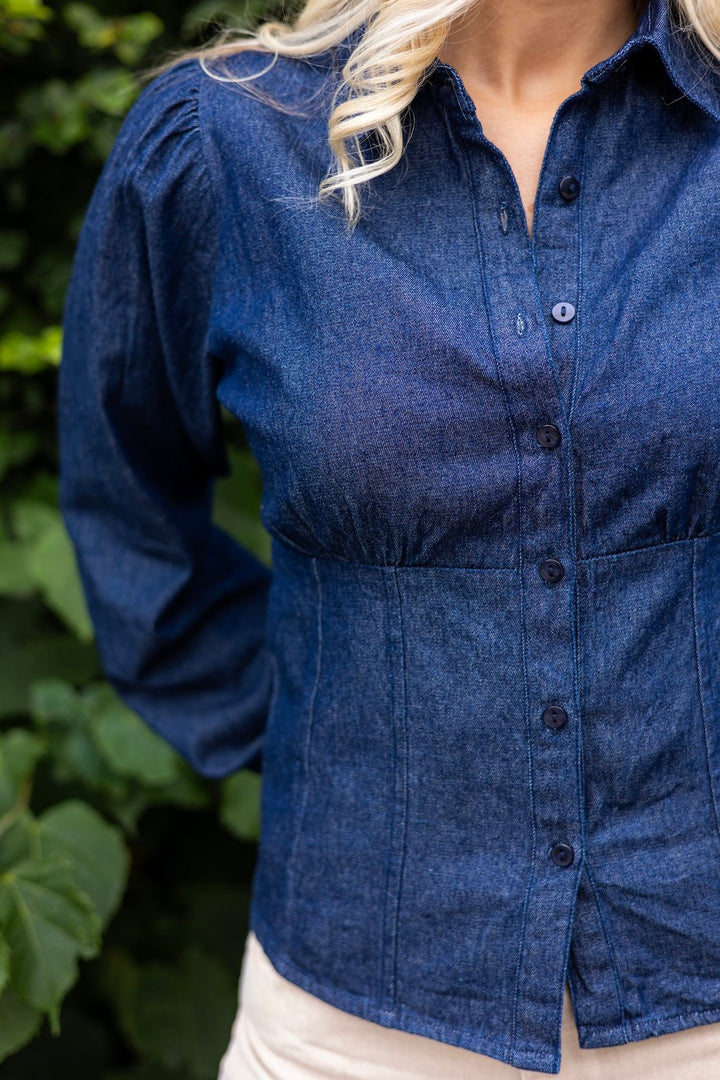 Live Blouse Dark Denim | Skjorter og bluser | Smuk - Dameklær på nett