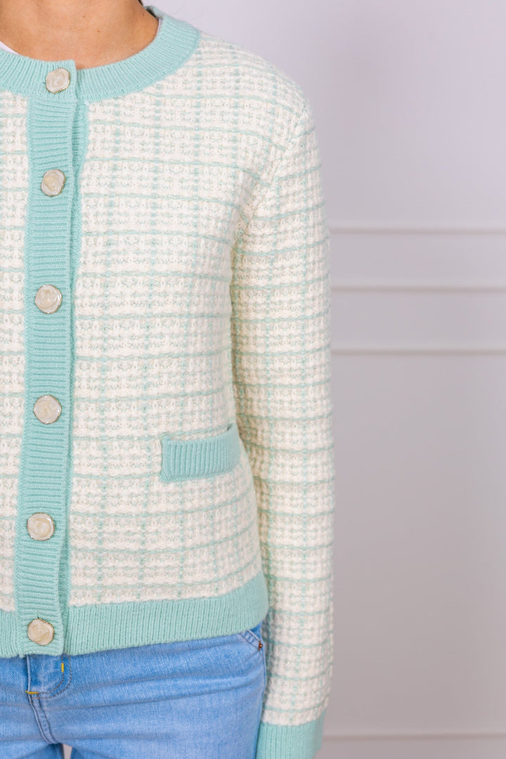 Livia Ls Short Knit Cardigan Lichen Birch | Genser | Smuk