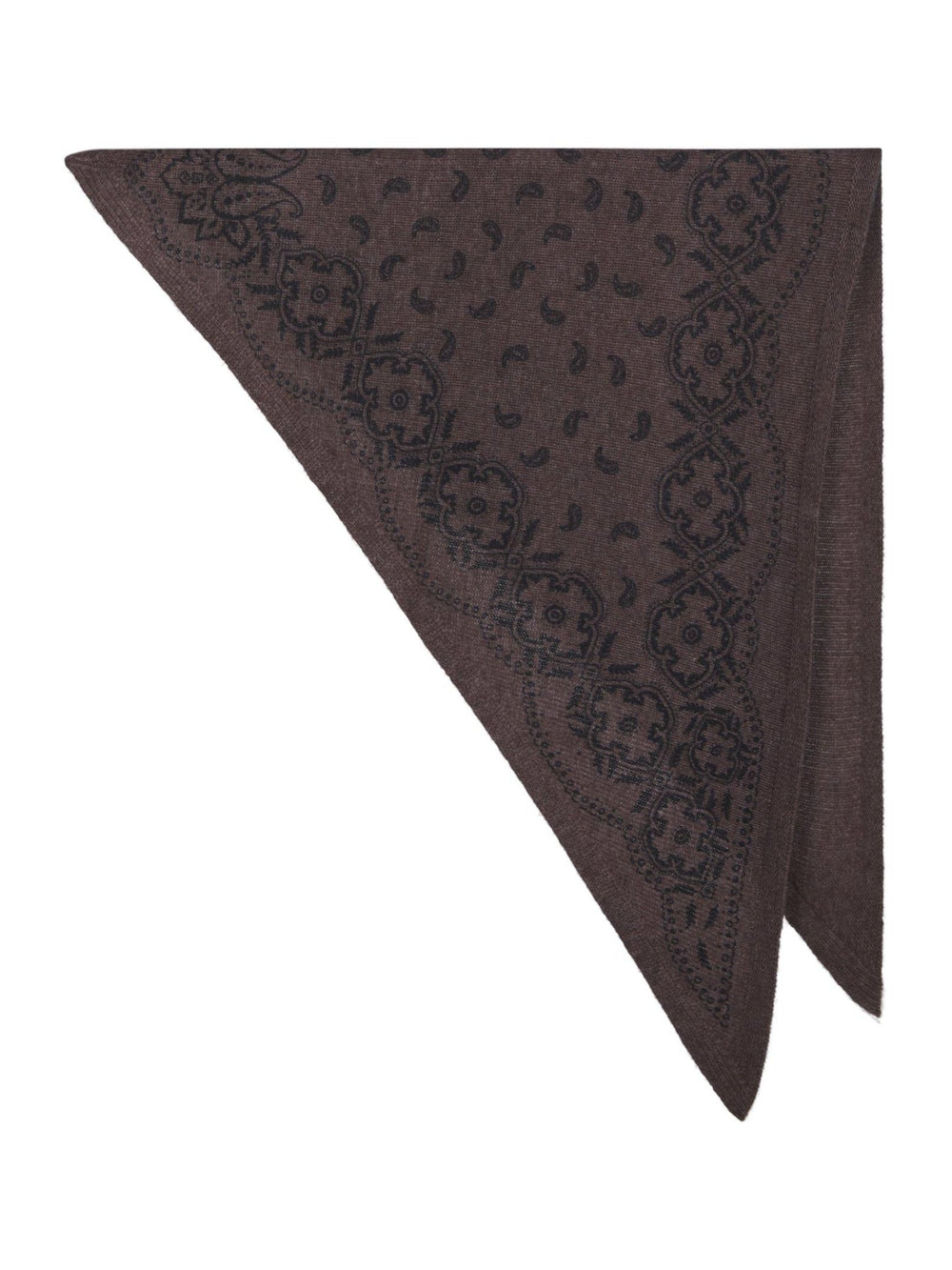 Lolana Paisley Knit Scarf Brown Melange | Accessories | Smuk