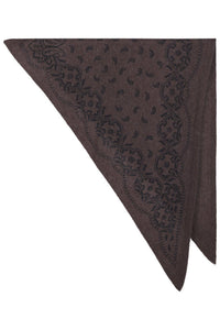 Lolana Paisley Knit Scarf Brown Melange