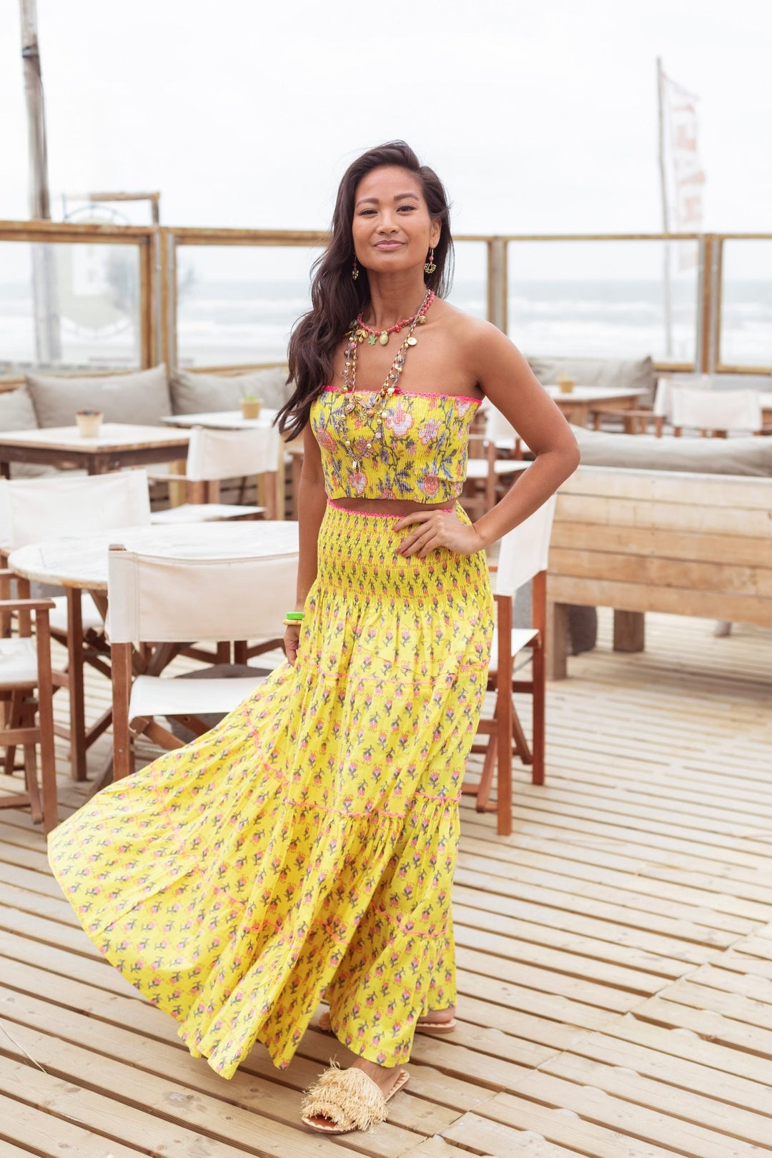 Long Skirt Yellow Flower | Skjørt | Smuk