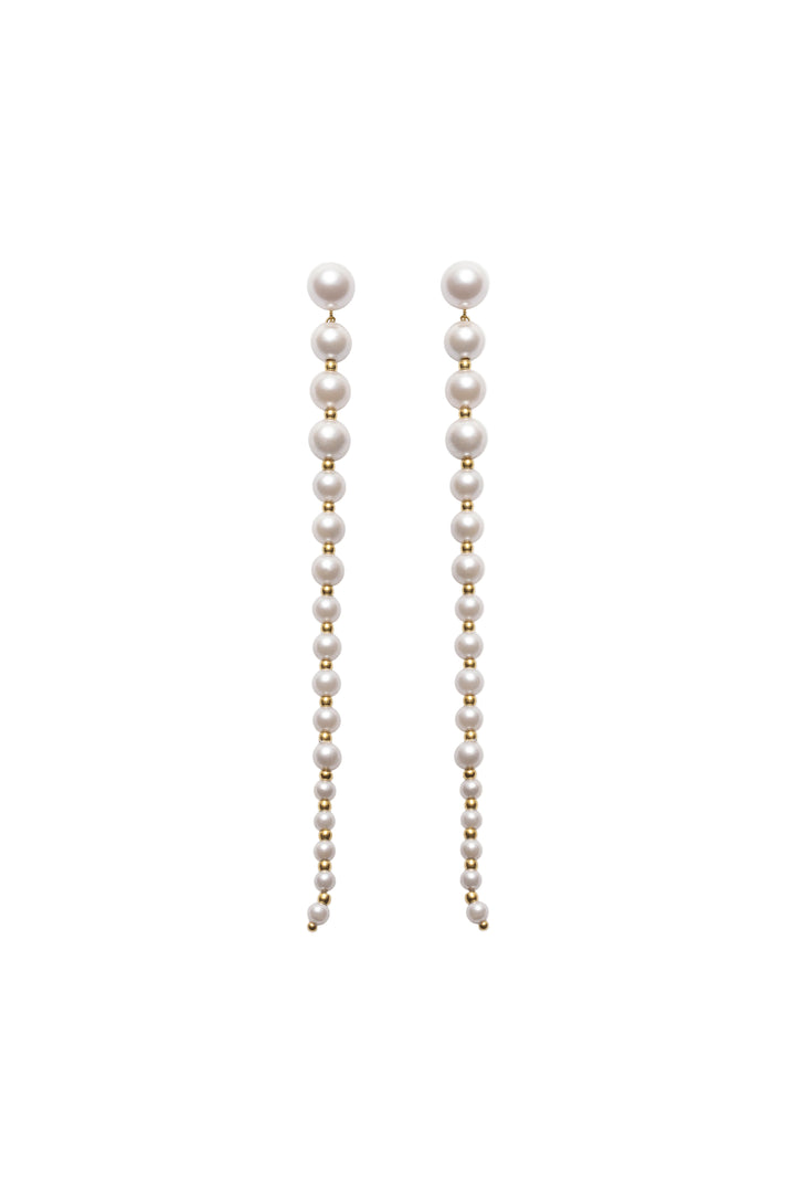 The Long Pearl Earrings Cream