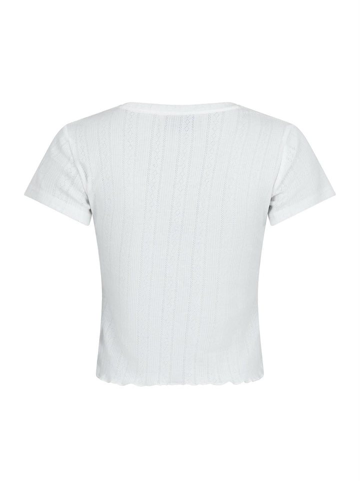 Lonnie Pointelle Top White | Topper | Smuk - Dameklær på nett