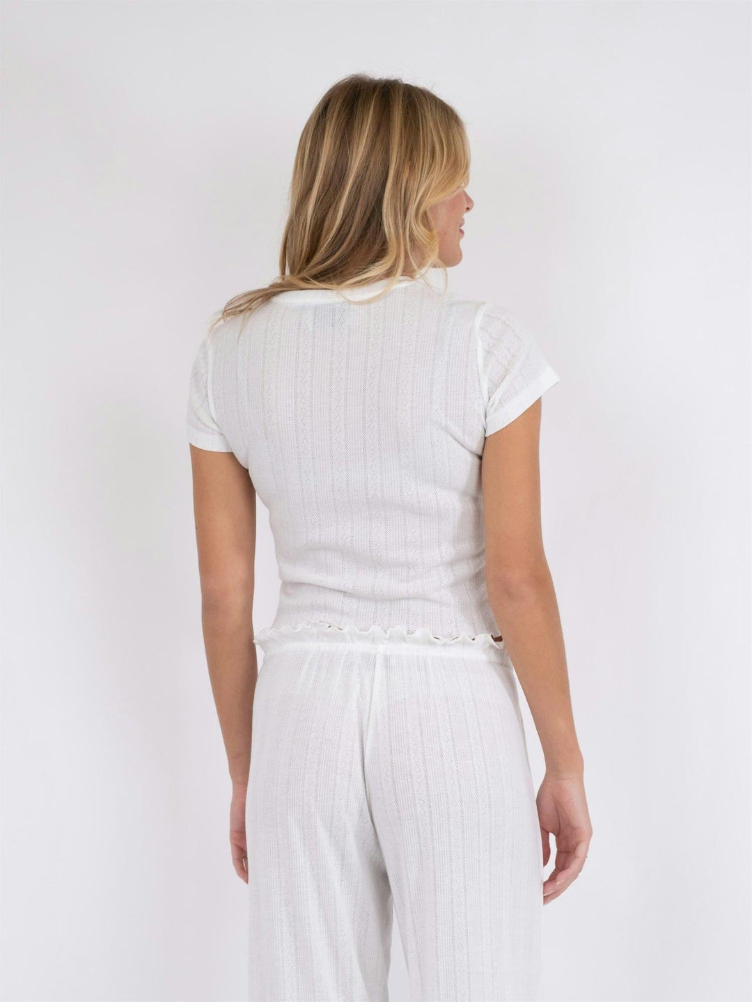 Lonnie Pointelle Top White | Topper | Smuk - Dameklær på nett