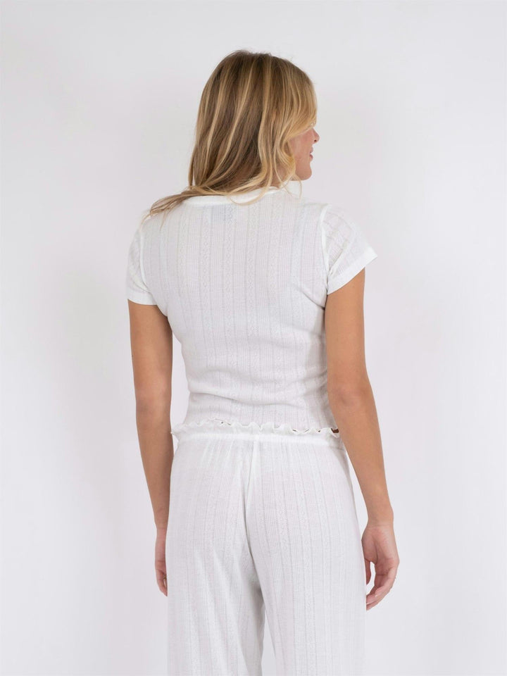 Lonnie Pointelle Top White | Topper | Smuk - Dameklær på nett