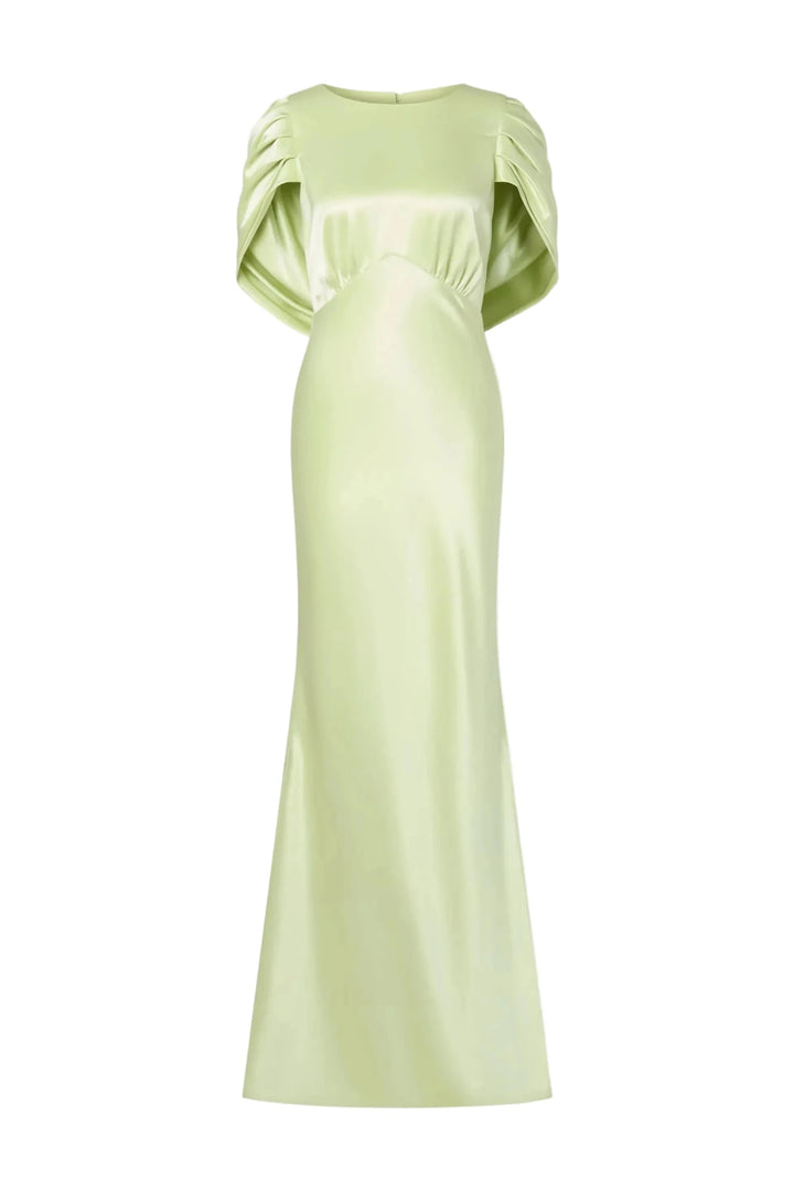 Louise Draped Back Maxi Dress Pistachio | Kjoler | Smuk