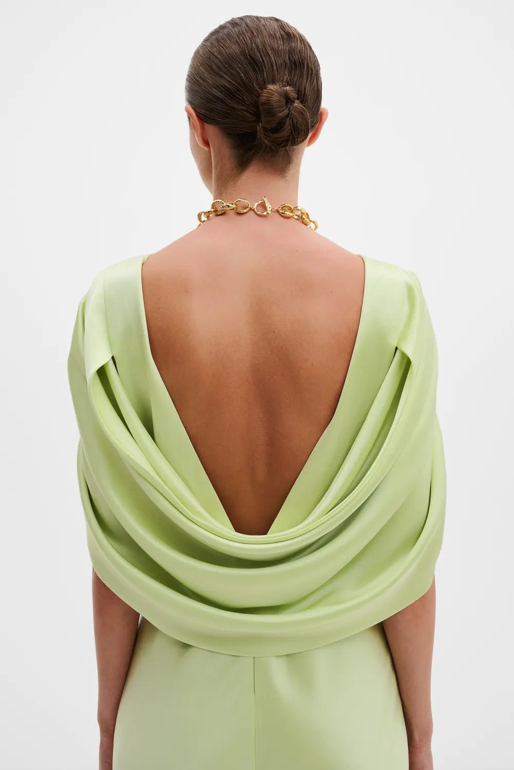 Louise Draped Back Maxi Dress Pistachio | Kjoler | Smuk