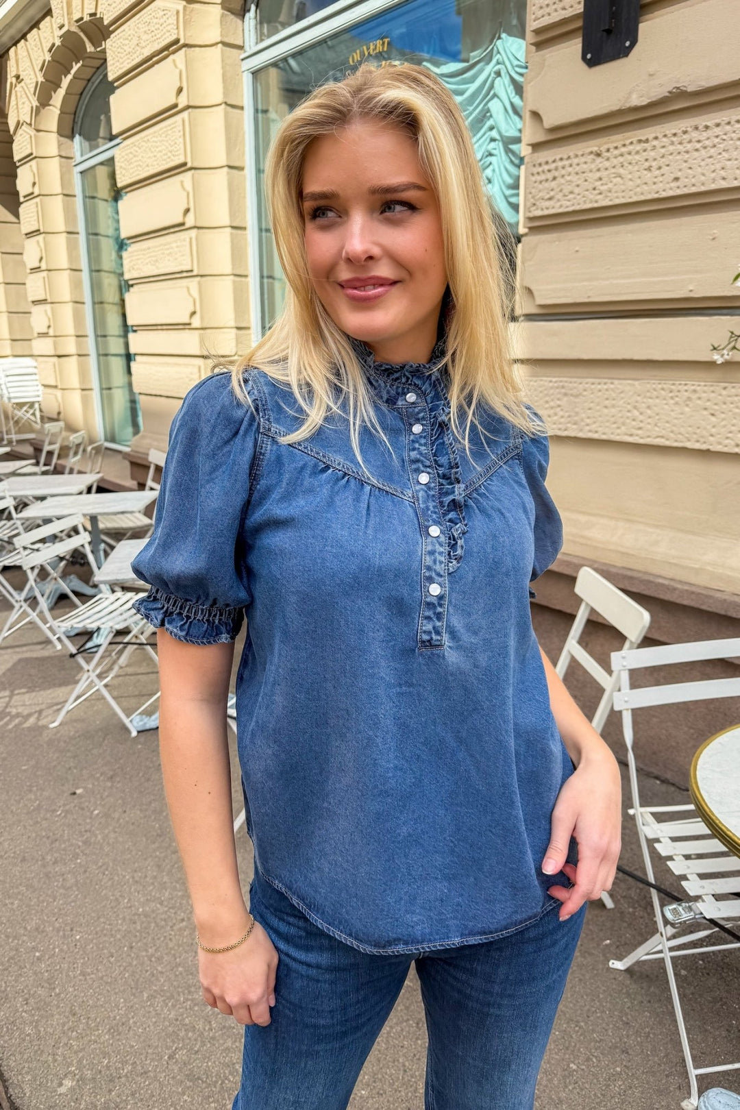Louise Top Bleu Jeans | Topper | Smuk - Dameklær på nett